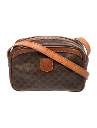 Pre-owned Celine Macadam Messenger Bag Vintage In Brown