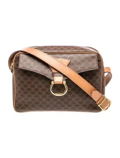 Pre-owned Celine Macadam Messenger Bag Vintage In Brown