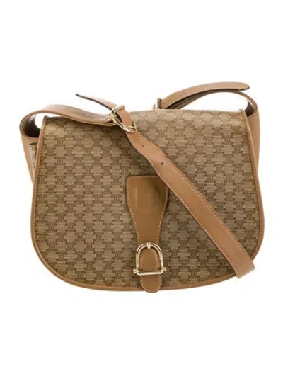 Pre-owned Celine Macadam Messenger Bag Vintage In Neutral