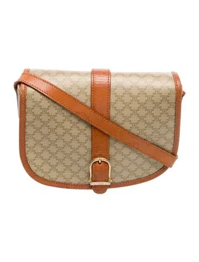 Pre-owned Celine Macadam Messenger Bag Vintage In Neutral