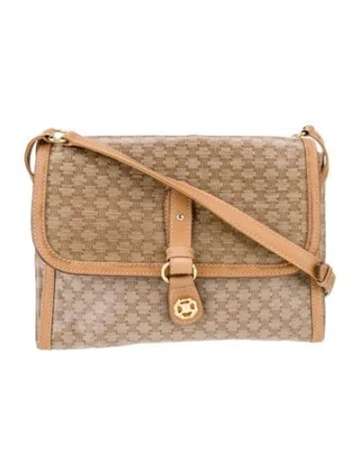 Pre-owned Celine Macadam Messenger Bag Vintage In Neutral