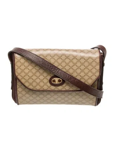 Pre-owned Celine Macadam Messenger Bag Vintage In Neutral