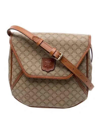 Pre-owned Celine Macadam Messenger Bag Vintage In Neutral