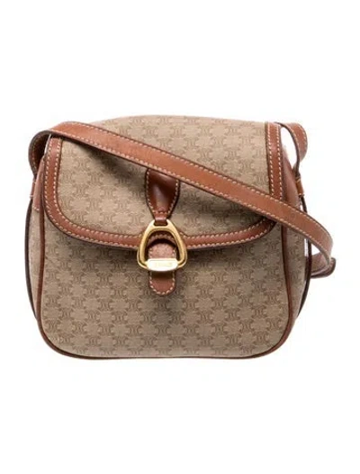 Pre-owned Celine Macadam Messenger Bag Vintage In Neutral