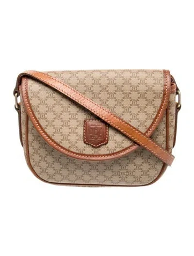 Pre-owned Celine Macadam Messenger Bag Vintage In Neutral