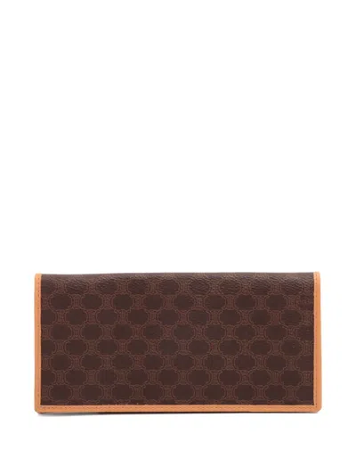 Pre-owned Celine Macadam Monogram Leather Long Wallet