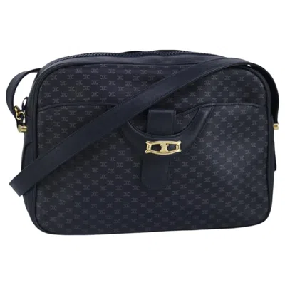 Pre-owned Celine Céline Macadam Navy Canvas Shoulder Bag ()