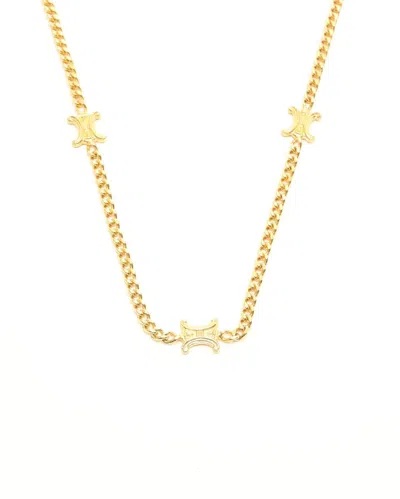 Celine Céline Macadam Necklace In Yellow