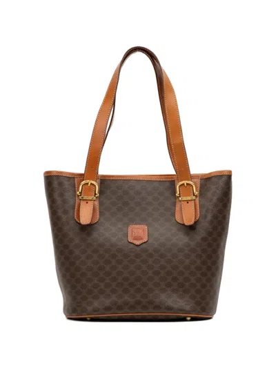 Pre-owned Celine Macadam-patterned Tote Bag In Brown