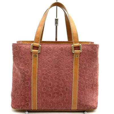 Pre-owned Celine Macadam Pink Suede Leather Handbag Tote Bag ()