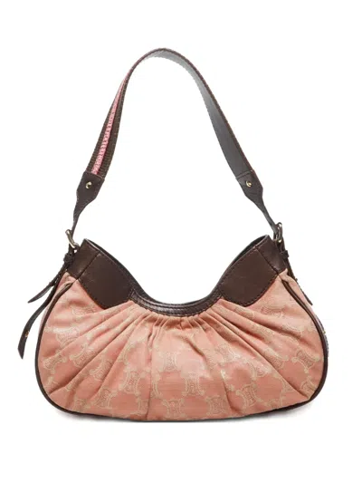 Pre-owned Celine Macadam Pleated Shoulder Bag In Pink