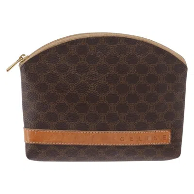 Pre-owned Celine Macadam Pochette Canvas And Leather Brown Canvas Clutche & Pouche Bag ()