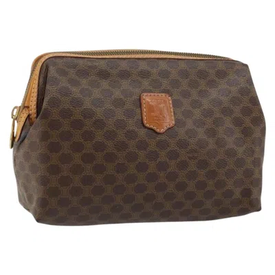 Pre-owned Celine Macadam Pochette Canvas And Leather Brown Canvas Clutche & Pouche Bag ()