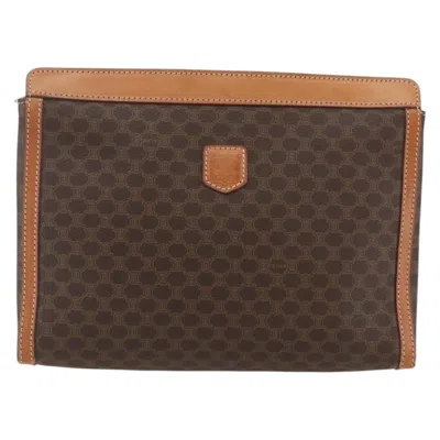 Pre-owned Celine Macadam Pochette Canvas Brown Pvc Clutche & Pouche Bag ()