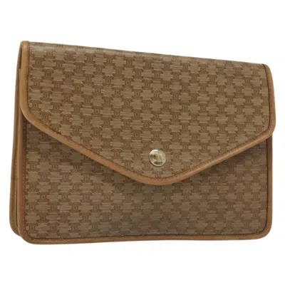 Pre-owned Celine Macadam Pochette Classic Beige Pvc Clutche & Pouche Bag () In Sand