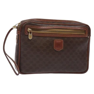 Pre-owned Celine Macadam Pochette Classic Brown Pvc Clutche & Pouche Bag ()