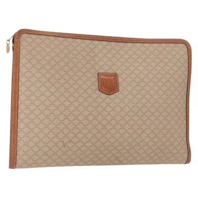 Pre-owned Celine Macadam Pochette Clutch Beige Pvc Clutche & Pouche Bag () In Sand