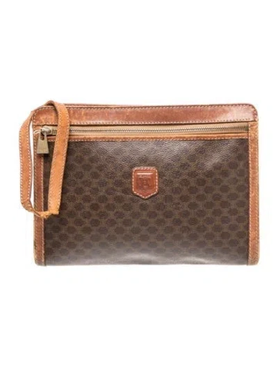 Pre-owned Celine Macadam Portfolio In Brown