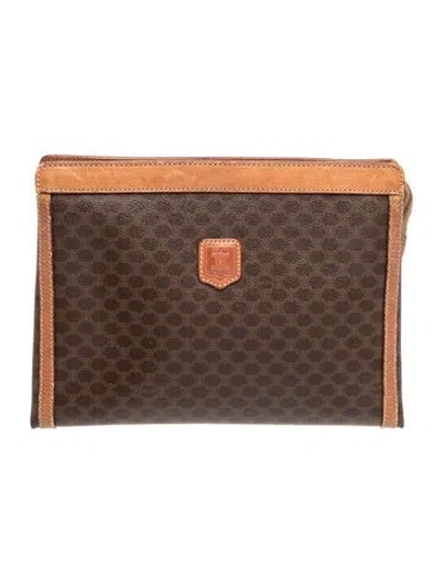 Pre-owned Celine Macadam Portfolio Vintage In Brown