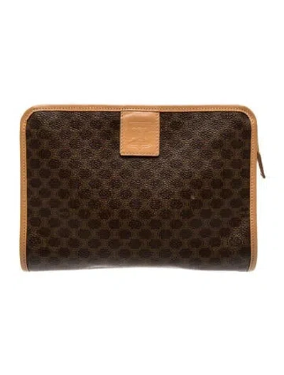 Pre-owned Celine Macadam Portfolio Vintage In Brown