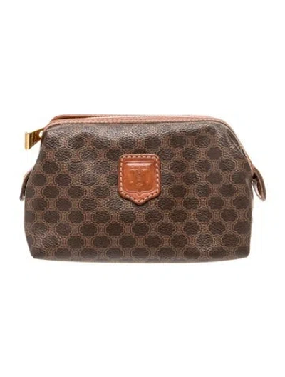 Pre-owned Celine Macadam Pouch In Brown
