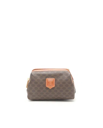 Celine Céline Macadam Pouch In Brown