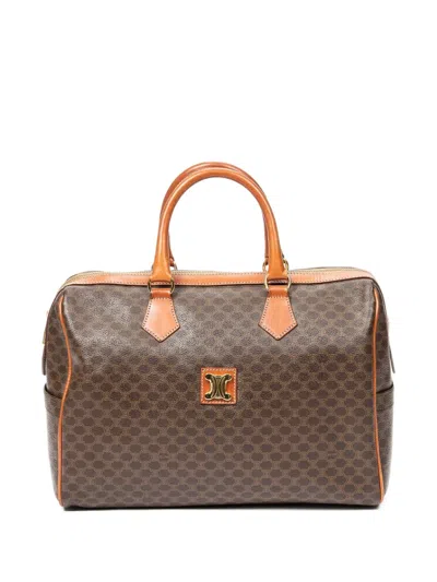 Pre-owned Celine Macadam-print Tote Bag In Brown