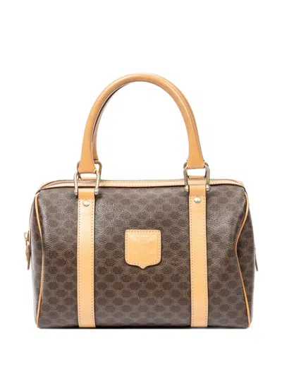 Pre-owned Celine Macadam-print Tote Bag In Brown