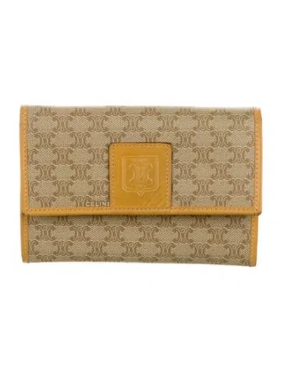 Pre-owned Celine Macadam Printed Card Holder In Neutral
