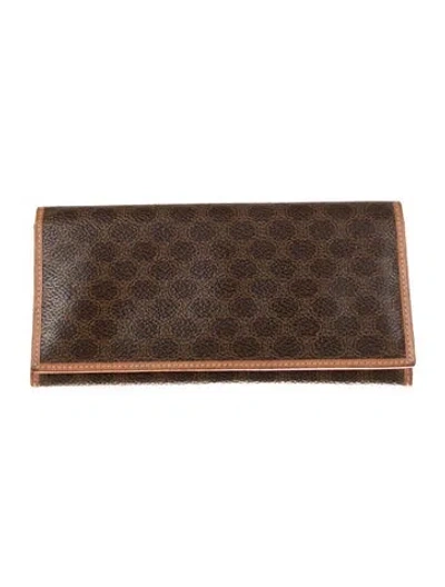 Pre-owned Celine Macadam Printed Continental Wallet In Brown
