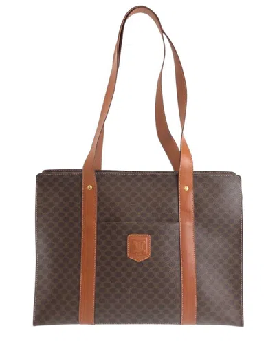 Celine Macadam Pvc Tote Shoulder Bag (authentic Pre-loved) In Brown