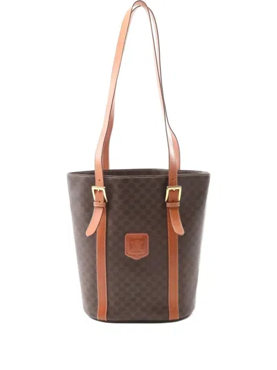 Pre-owned Celine Macadam Shoulder Bag In Brown