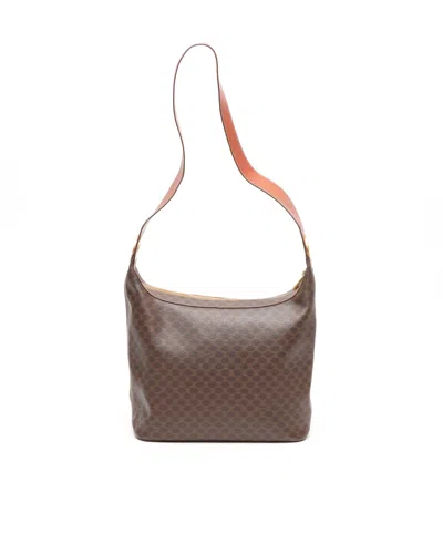 Celine Céline Macadam Shoulder Bag In Brown