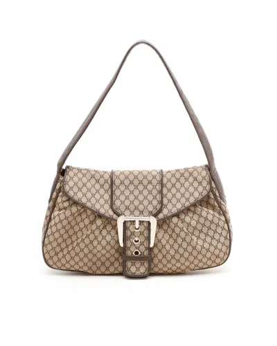 Celine Céline Macadam Shoulder Bag In Brown