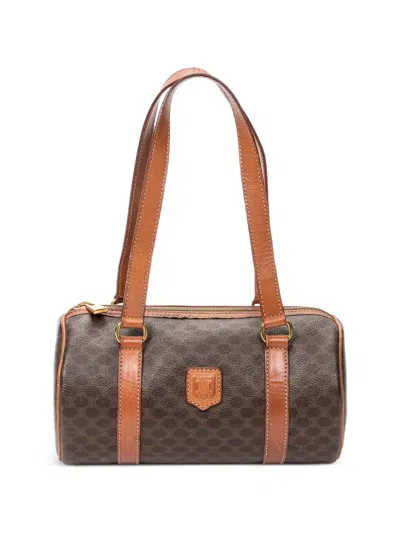 Pre-owned Celine Macadam Shoulder Bag In Brown