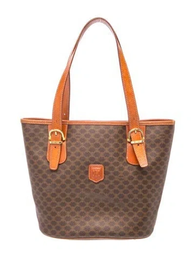 Pre-owned Celine Macadam Shoulder Bag In Brown