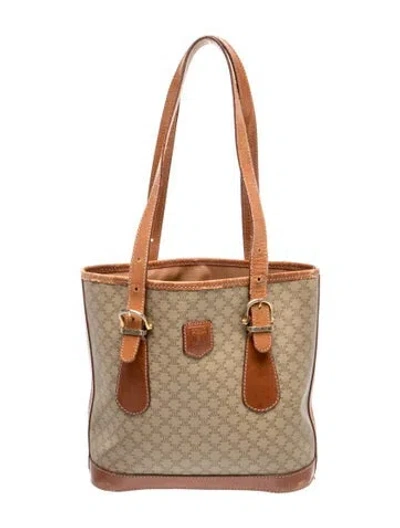Pre-owned Celine Macadam Shoulder Bag In Neutral