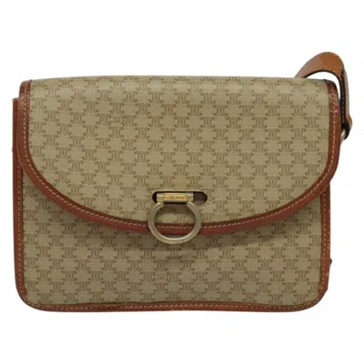 Pre-owned Celine Macadam Shoulder Bag Pvc Leather Beige Canvas Bag () In Sand