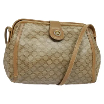 Pre-owned Celine Macadam Shoulder Bag Pvc Leather Beige Pvc Bag () In Sand