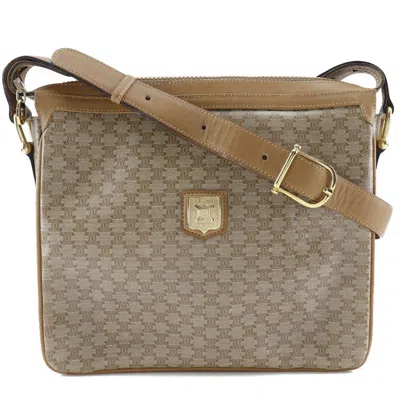 Pre-owned Celine Macadam Shoulder Bag Pvc Leather Beige Pvc Shoulder Bag Bag () In Sand