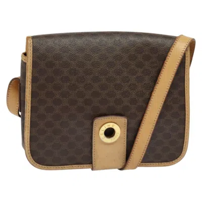 Pre-owned Celine Macadam Shoulder Bag Pvc Leather Brown Canvas Bag ()