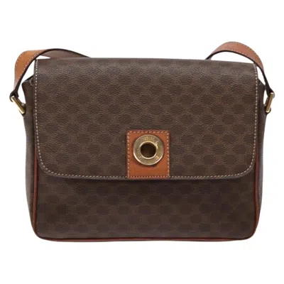 Pre-owned Celine Macadam Shoulder Bag Pvc Leather Brown Canvas Bag ()