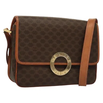 Pre-owned Celine Macadam Shoulder Bag Pvc Leather Brown Canvas Bag ()
