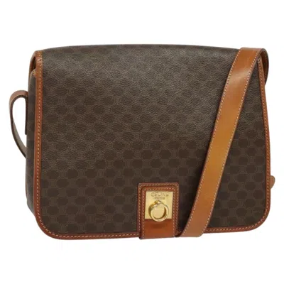 Pre-owned Celine Macadam Shoulder Bag Pvc Leather Brown Canvas Bag ()