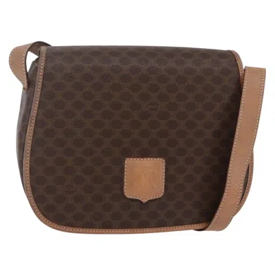 Pre-owned Celine Macadam Shoulder Bag Pvc Leather Brown Canvas Shoulder Bag Bag ()