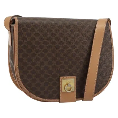 Pre-owned Celine Macadam Shoulder Bag Pvc Leather Brown Canvas Shoulder Bag Bag ()