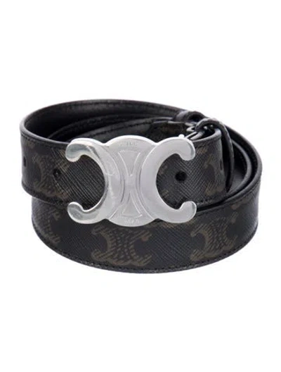 Pre-owned Celine Macadam Skinny Waist Belt In Black