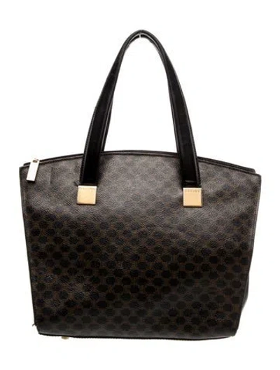 Pre-owned Celine Macadam Top Handle Bag In Black