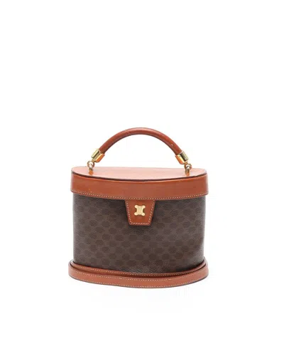 Celine Céline Macadam Top Handle Bag In Brown