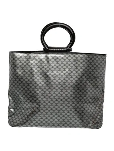 Pre-owned Celine Macadam Top Handle Bag Vintage In Gray